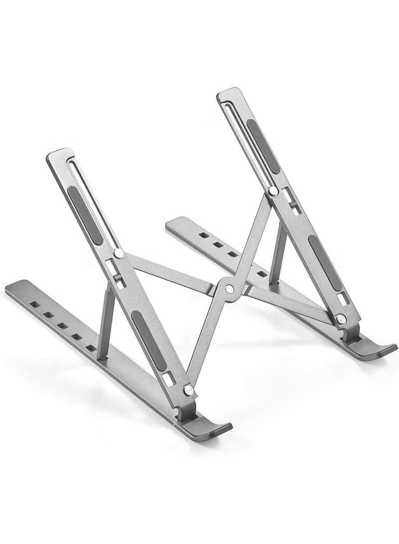 Metal Laptop Stand, Adjustable Ergonomic Design, Durable Aluminum Alloy Construction, Non-Slip Base, Heat Dissipation, Foldable & Portable, Compatible with 11–17" Laptops
