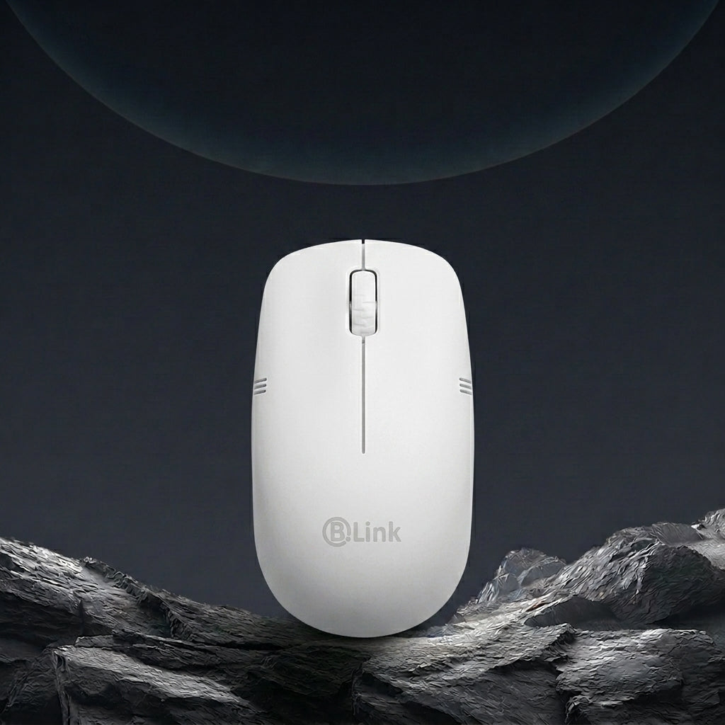 B-Link Wireless Mouse, 2.4GHz Wireless Technology, 1600 DPI Professional Sensor, Power Saving, Nano Receiver, Smart Connection, Click Wheel, Ergonomic Design, Up to 10m Wireless Range