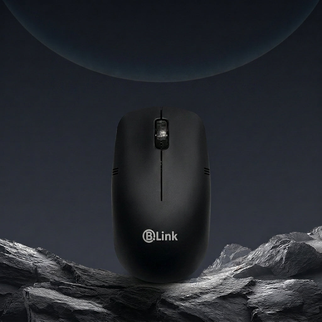 B-Link Wireless Mouse, 2.4GHz Wireless Technology, 1600 DPI Professional Sensor, Power Saving, Nano Receiver, Smart Connection, Click Wheel, Ergonomic Design, Up to 10m Wireless Range