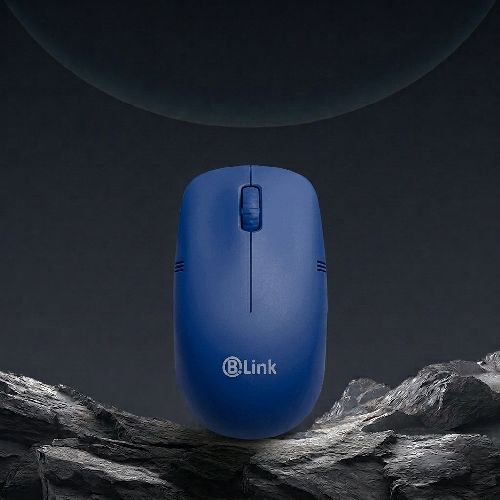 B-Link Wireless Mouse, 2.4GHz Wireless Technology, 1600 DPI Professional Sensor, Power Saving, Nano Receiver, Smart Connection, Click Wheel, Ergonomic Design, Up to 10m Wireless Range